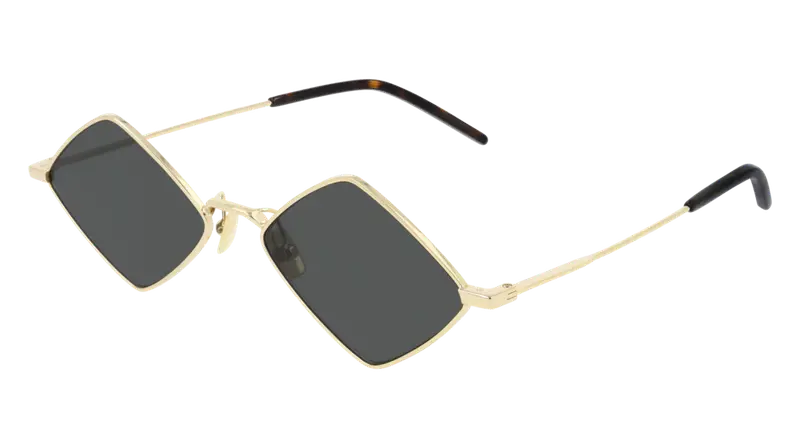 SAINT LAURENT Unisex SL 302 LISA 004 Occhiali da sole Metallo Oro Grigio Geometrica Normale