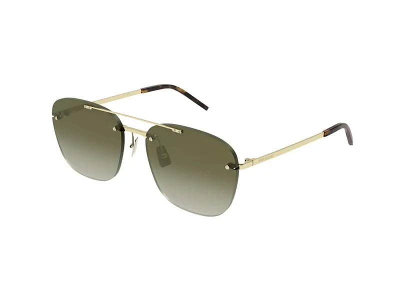SAINT LAURENT Unisex SL 309 RIMLESS 003 Occhiali da sole Metallo Oro Marrone Pilot Normale Sfumato