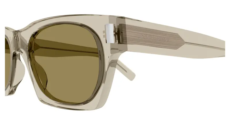 SAINT LAURENT Unisex SL 402 018 Occhiali da sole Acetato Beige Marrone Squadrata miniatura 2