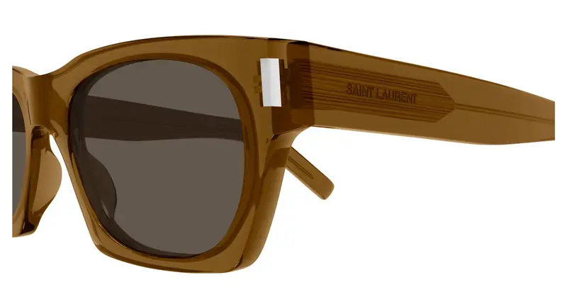 SAINT LAURENT Unisex SL 402 022 Occhiali da sole Acetato Marrone Marrone Squadrata miniatura 2