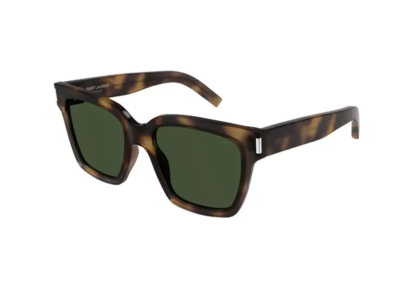 SAINT LAURENT Unisex SL 507 003 Occhiali da sole Acetato Havana Verde Squadrata Normale