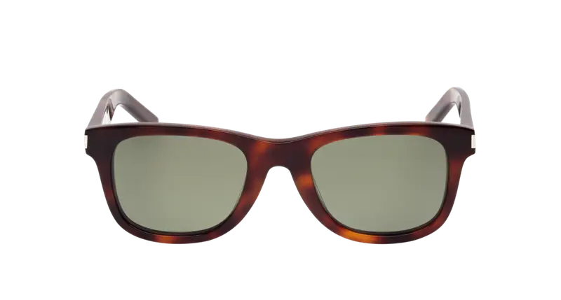 SAINT LAURENT Unisex SL 51 003 Occhiali da sole Acetato Havana Verde Squadrata Normale Antiriflesso