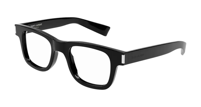 SAINT LAURENT Unisex SL 564 OPT 005 Montature da vista Acetato Nero Trasparente Squadrata