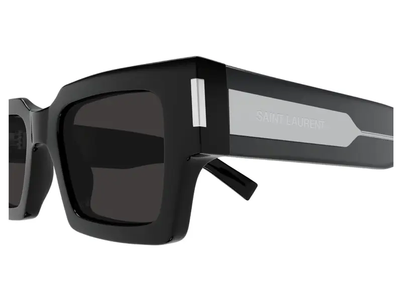 SAINT LAURENT Unisex SL 572 001 Occhiali da sole Acetato Nero Grigio Squadrata miniatura 2