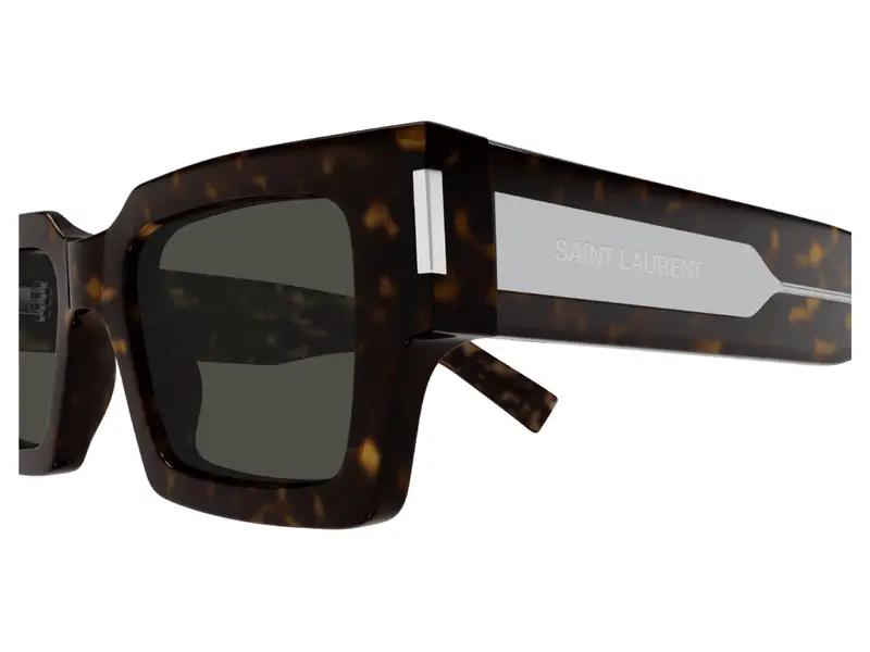 SAINT LAURENT Unisex SL 572 002 Occhiali da sole Acetato Havana Grigio Squadrata miniatura 2