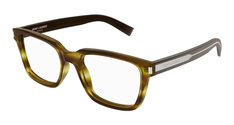 Unisex SL 621 006 Montature da vista Acetato Havana Trasparente Squadrata Antiriflesso