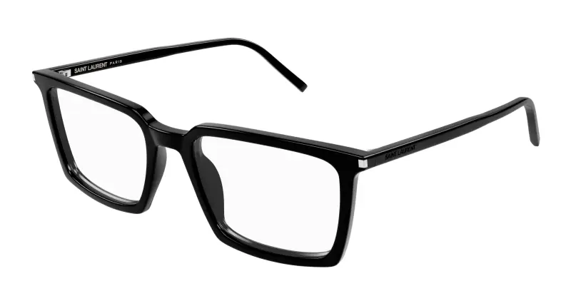 Unisex SL 624 001 Montature da vista Acetato Nero Trasparente Squadrata Antiriflesso