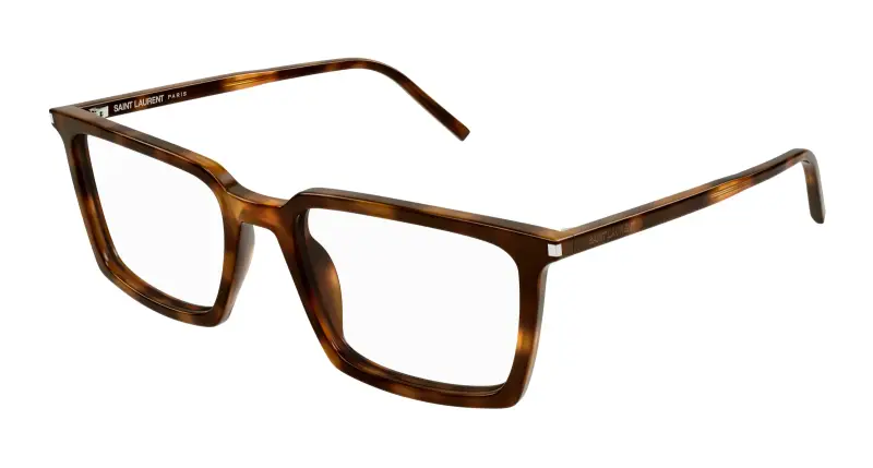 Unisex SL 624 002 Montature da vista Acetato Havana Trasparente Squadrata Antiriflesso