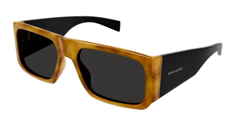 SAINT LAURENT Unisex SL 635 ACETATE 005 Occhiali da sole Acetato Havana Nero Geometrica