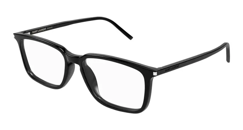 Unisex SL 645/F 001 Montature da vista Acetato Nero Squadrata