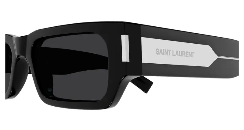 SAINT LAURENT Unisex SL 660 001 Occhiali da sole Acetato Nero Nero Squadrata miniatura 2