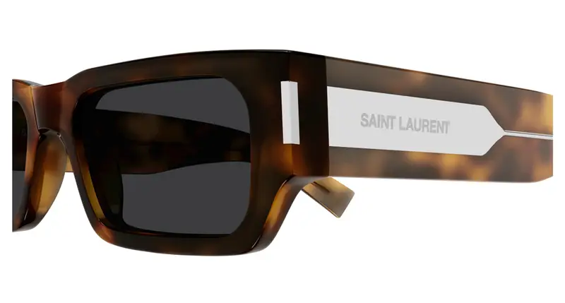 SAINT LAURENT Unisex SL 660 002 Occhiali da sole Acetato Havana Nero Squadrata miniatura 2