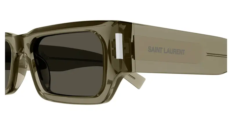 SAINT LAURENT Unisex SL 660 003 Occhiali da sole Acetato Marrone Grigio Squadrata miniatura 2