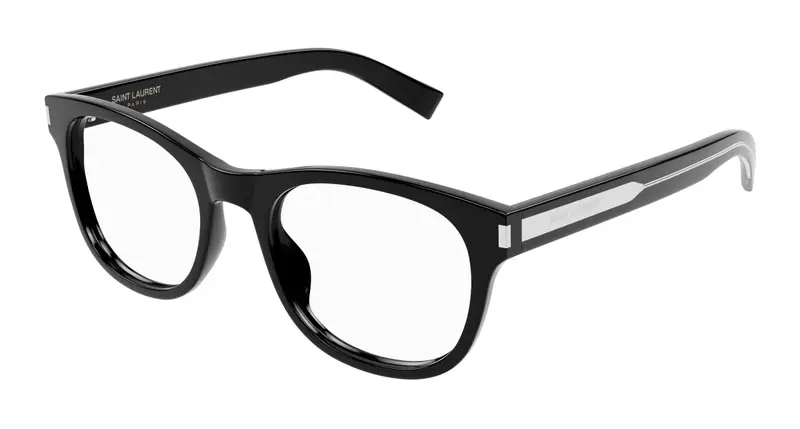 SAINT LAURENT Unisex SL 663 004 Montature da vista Acetato Nero Trasparente Squadrata