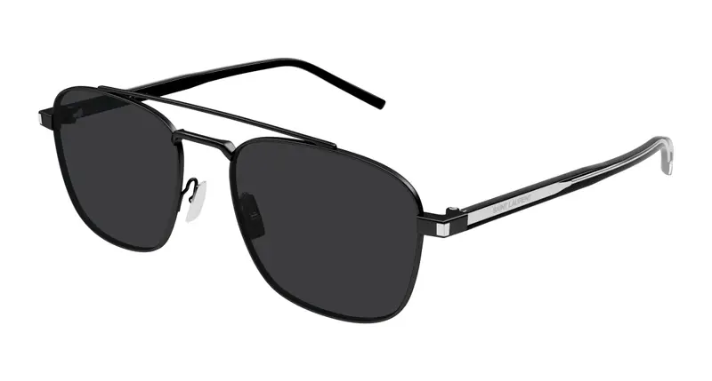 SAINT LAURENT Unisex SL 665 001 Occhiali da sole Metallo Nero Nero Pilot