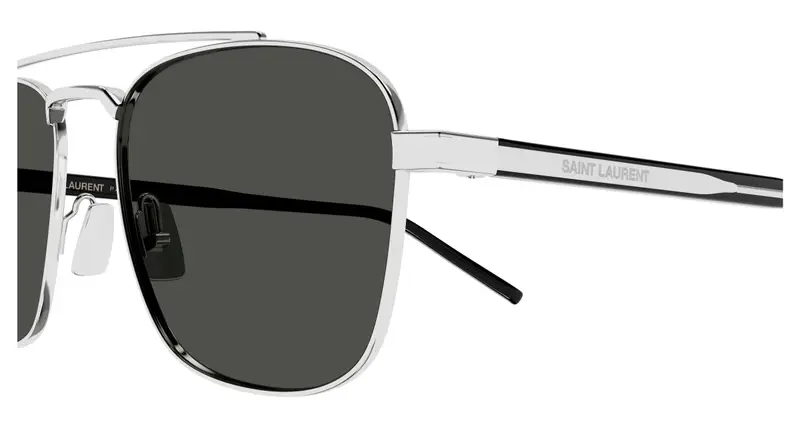 SAINT LAURENT Unisex SL 665 002 Occhiali da sole Metallo Argento Grigio Pilot miniatura 2
