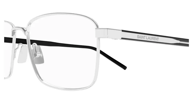 SAINT LAURENT Unisex SL 666 002 Montature da vista Metallo Argento Trasparente Squadrata miniatura 2