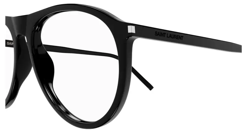 SAINT LAURENT Unisex SL 667 OPT 001 Montature da vista Acetato Nero Trasparente Pilot miniatura 2