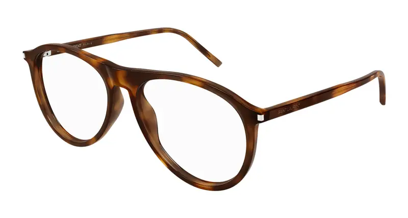 SAINT LAURENT Unisex SL 667 OPT 002 Montature da vista Acetato Havana Trasparente Pilot