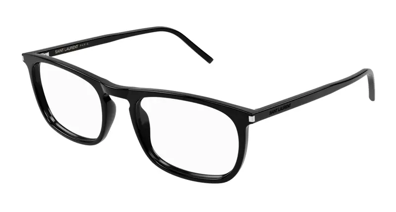SAINT LAURENT Unisex SL 670 001 Montature da vista Acetato Nero Trasparente Rotonda