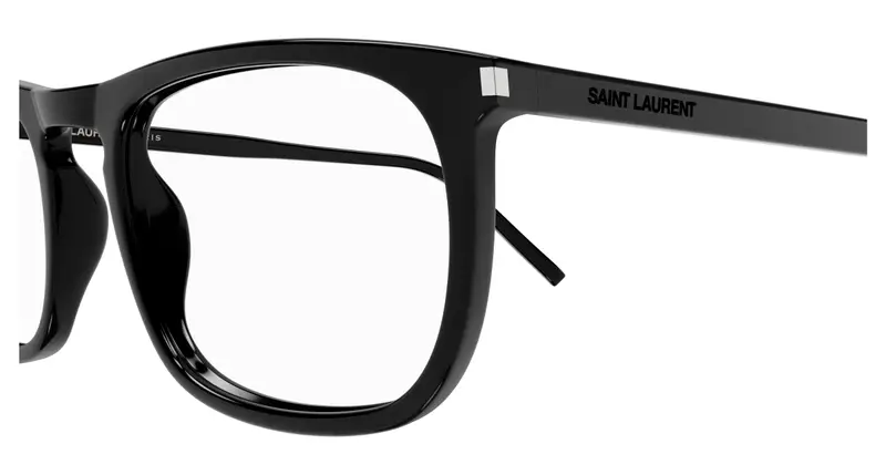 SAINT LAURENT Unisex SL 670 001 Montature da vista Acetato Nero Trasparente Rotonda miniatura 2
