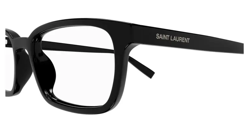 Unisex SL 671 001 Montature da vista Acetato Nero Trasparente Squadrata miniatura 3