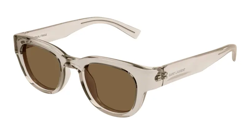 SAINT LAURENT Unisex SL 675 004 Occhiali da sole Bio-iniettato Beige Marrone Rotonda