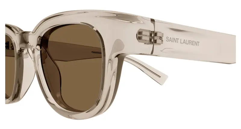 SAINT LAURENT Unisex SL 675 004 Occhiali da sole Bio-iniettato Beige Marrone Rotonda miniatura 2