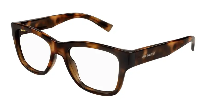 SAINT LAURENT Unisex SL 677 003 Montature da vista Acetato Havana Trasparente Squadrata