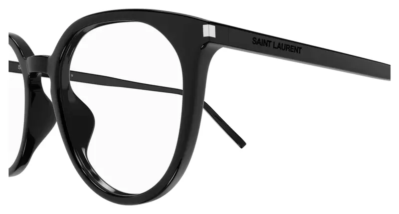 SAINT LAURENT Unisex SL 681/F 001 Montature da vista Acetato Nero Trasparente Rotonda miniatura 2