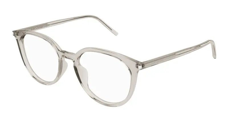 SAINT LAURENT Unisex SL 681/F 003 Montature da vista Acetato Beige Trasparente Rotonda