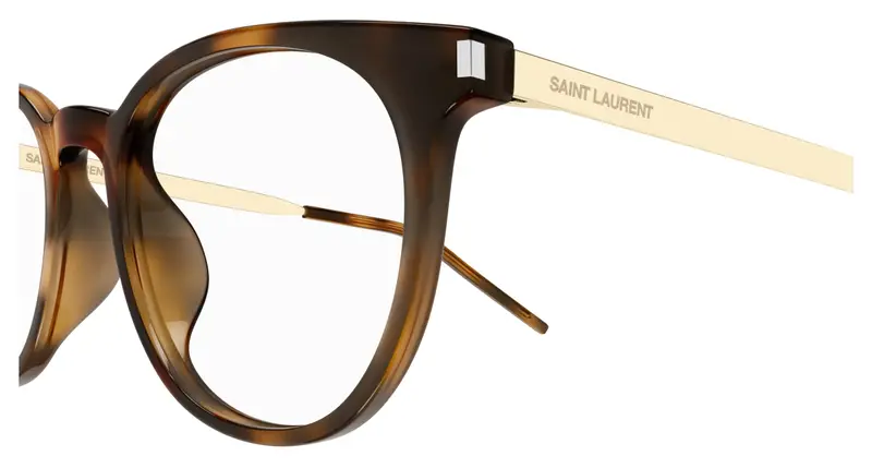 SAINT LAURENT Unisex SL 683/F 002 Montature da vista Acetato Havana Trasparente Rotonda miniatura 2