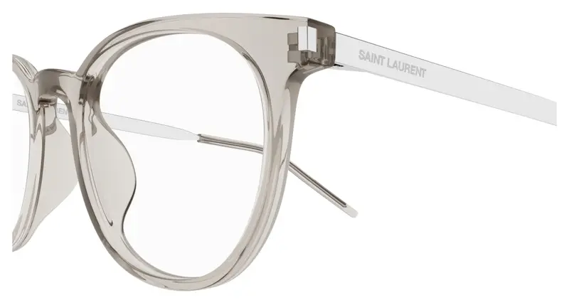 SAINT LAURENT Unisex SL 683/F 003 Montature da vista Acetato Beige Trasparente Rotonda miniatura 2