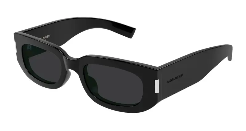 SAINT LAURENT Unisex SL 697 001 Occhiali da sole Acetato Nero Nero Rotonda