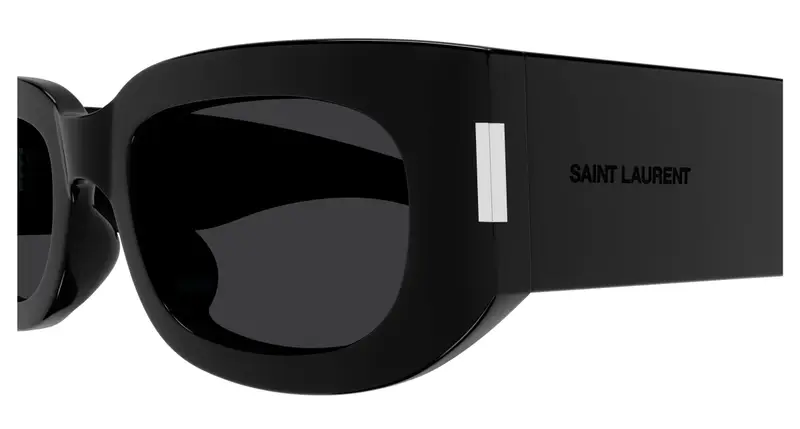 SAINT LAURENT Unisex SL 697 001 Occhiali da sole Acetato Nero Nero Rotonda miniatura 2