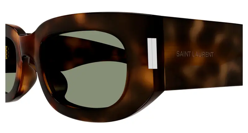 SAINT LAURENT Unisex SL 697 002 Occhiali da sole Acetato Havana Verde Rotonda miniatura 2