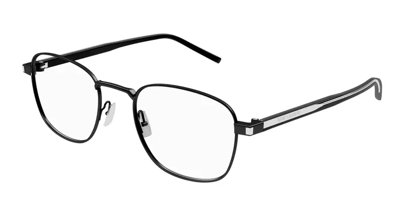 SAINT LAURENT Unisex SL 699 001 Montature da vista Metallo Nero Trasparente Rotonda