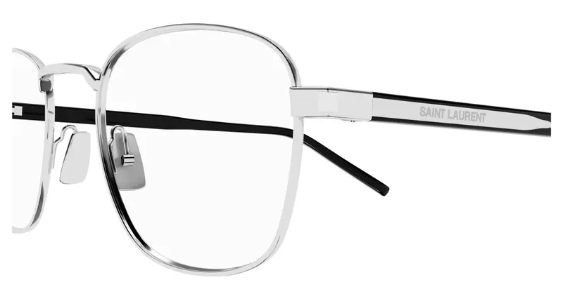 SAINT LAURENT Unisex SL 699 002 Montature da vista Metallo Argento Trasparente Rotonda miniatura 2