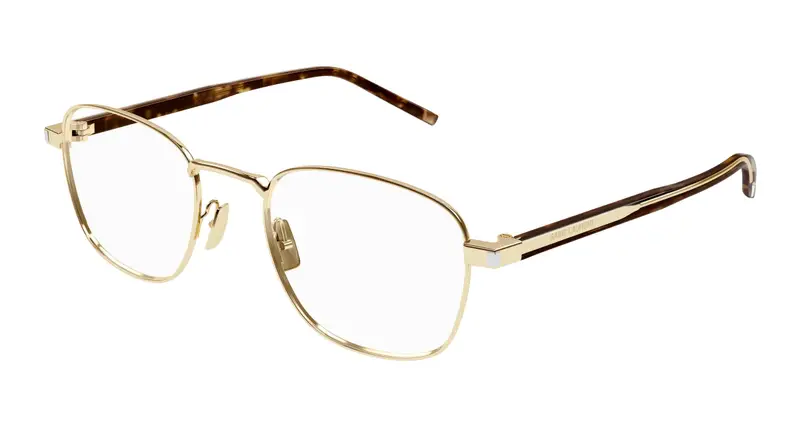 SAINT LAURENT Unisex SL 699 006 Montature da vista Metallo Oro Trasparente Rotonda