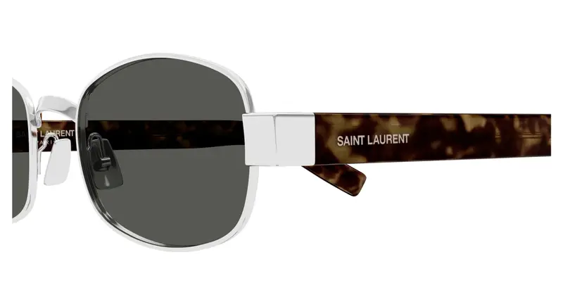 SAINT LAURENT Unisex SL 706 002 Occhiali da sole Metallo Argento Grigio Rotonda miniatura 2