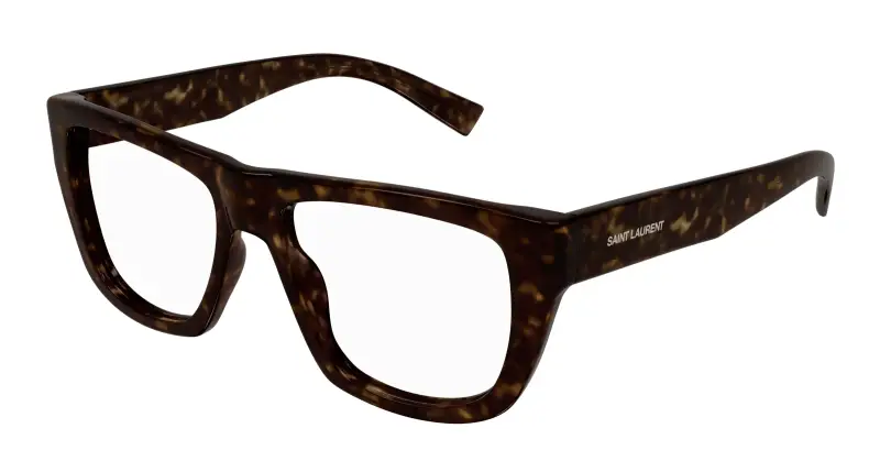 Unisex SL 714 002 Montature da vista Acetato Havana Trasparente Squadrata