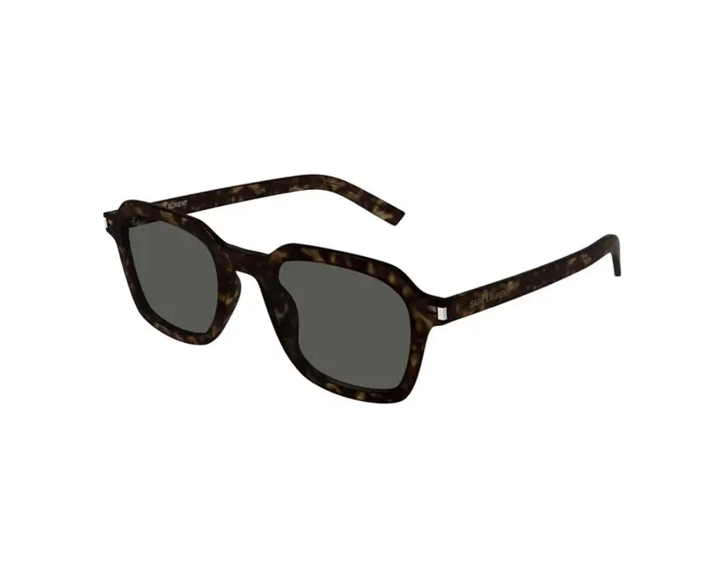 SAINT LAURENT Unisex SL 715 SLIM 002 Occhiali da sole Acetato Havana Grigio Squadrata Normale