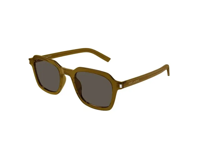 SAINT LAURENT Unisex SL 715 SLIM 005 Occhiali da sole Acetato Marrone Marrone Squadrata Normale