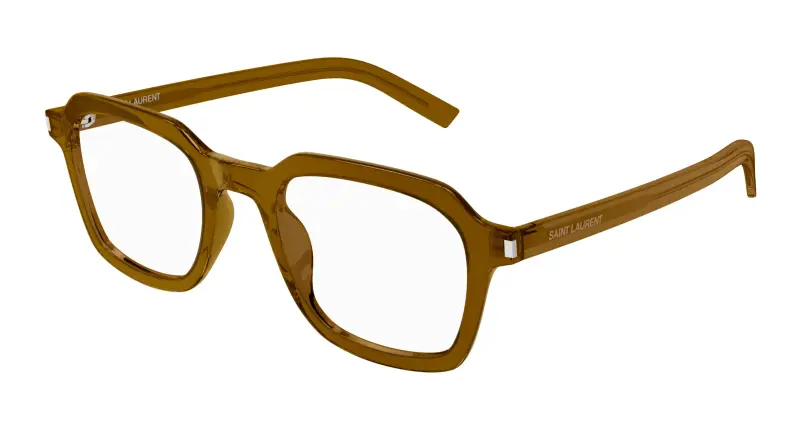 Unisex SL 715 SLIM OPT 005 Montature da vista Acetato Marrone Trasparente Squadrata