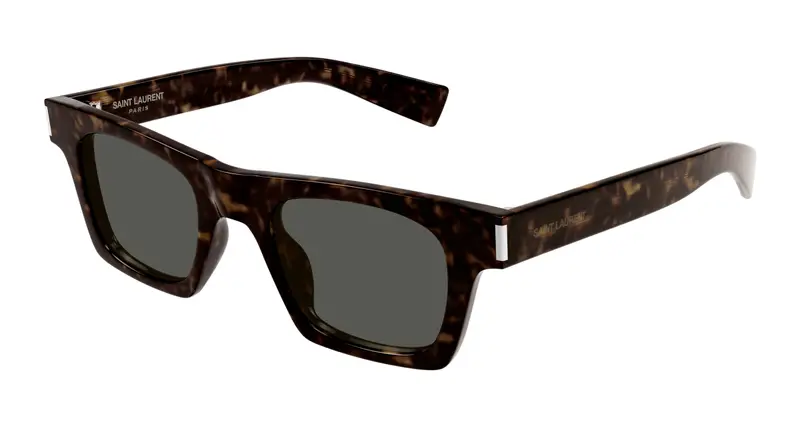 SAINT LAURENT Unisex SL 719 002 Occhiali da sole Acetato Havana Grigio Squadrata