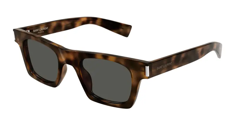 SAINT LAURENT Unisex SL 719 003 Occhiali da sole Acetato Havana Grigio Squadrata