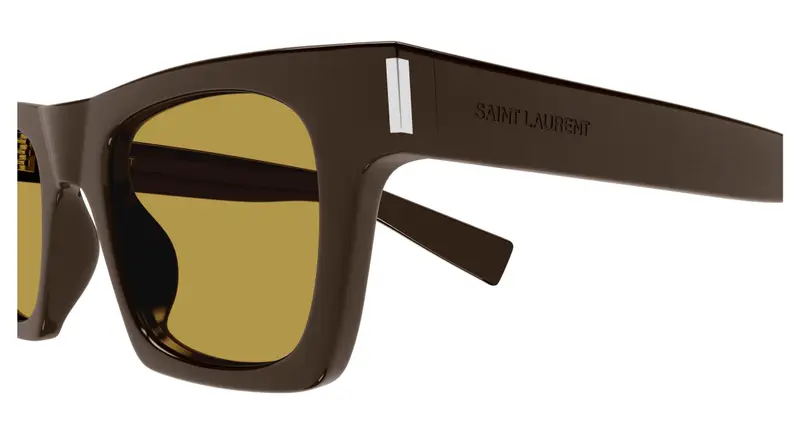 SAINT LAURENT Unisex SL 719 004 Occhiali da sole Acetato Marrone Marrone Squadrata miniatura 2