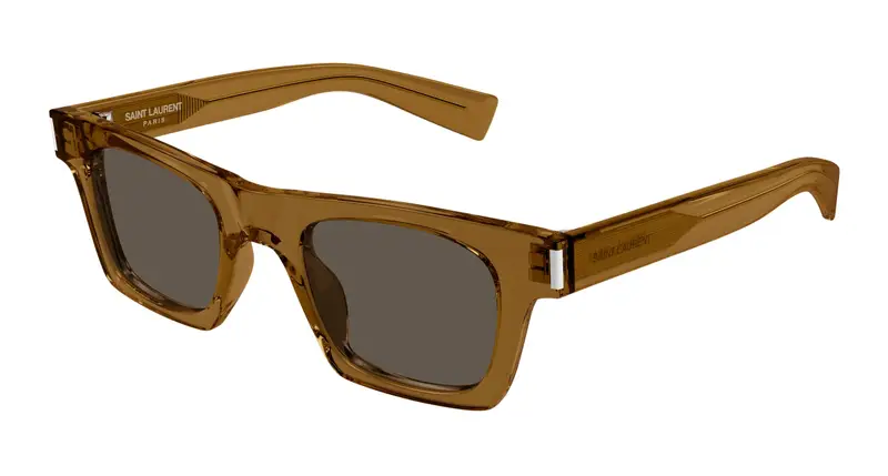 SAINT LAURENT Unisex SL 719 005 Occhiali da sole Acetato Marrone Marrone Squadrata