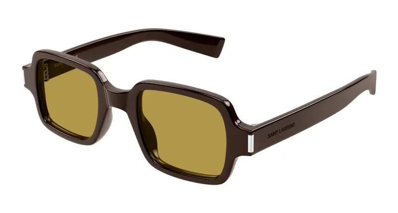 SAINT LAURENT Unisex SL 720 004 Occhiali da sole Acetato Marrone Marrone Squadrata