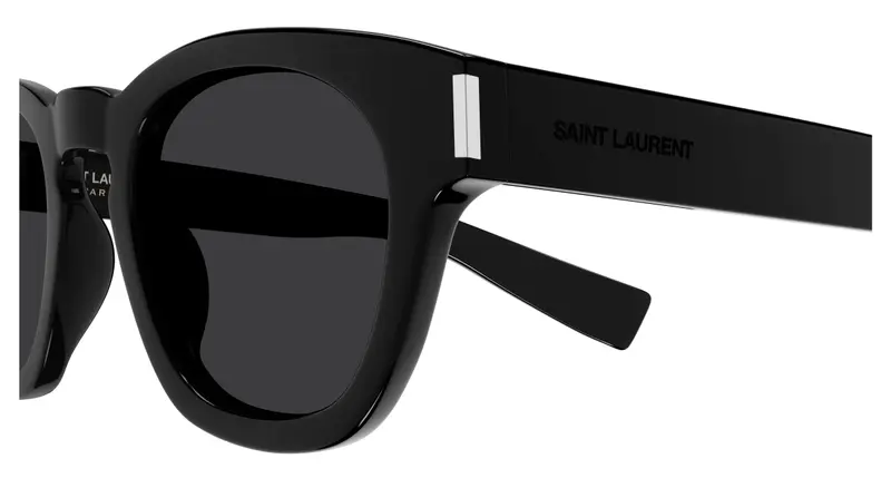 SAINT LAURENT Unisex SL 746 001 Occhiali da sole Acetato Nero Nero Rotonda miniatura 2